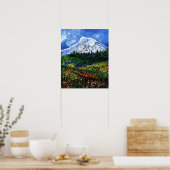 Mt Rainier mit Blume Poster (Küche)