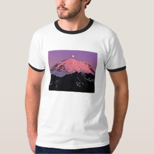 Mt Rainier Mondnacht Schnee Winterhimmel T-Shirt