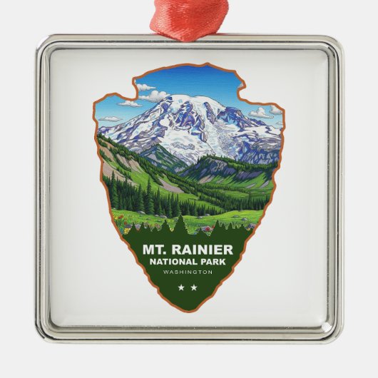 Mt. Rainier National Park Arrowhead Ornament Aus Metall (Vorne)