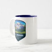 Mt. Rainier National Park Shield Zweifarbige Tasse (Vorderseite Links)