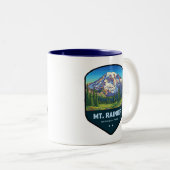Mt. Rainier National Park Shield Zweifarbige Tasse (VorderseiteRechts)
