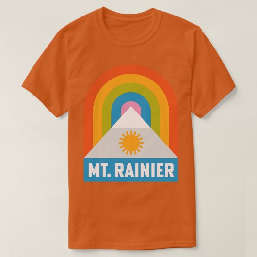 Mt Rainier National Park Washington Rainbow Abzeic T-Shirt (Design vorne)