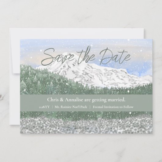 Mt Rainier National Park Wedding Save the Date (Vorderseite)