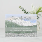 Mt Rainier National Park Wedding Save the Date (Stehend Vorderseite)