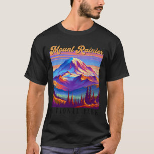 Mt. Rainier Nationalpark Berg Kunst Souvenir T-Shirt