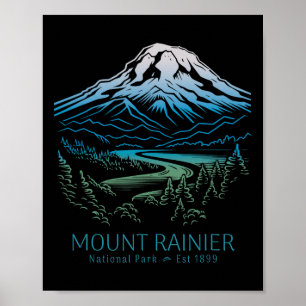 Mt. Rainier Nationalpark Wandern Camping Berg Poster