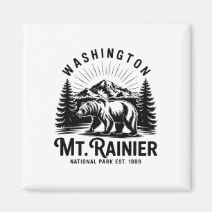 Mt. Rainier Nationalpark Washington Pnw Vintage M Magnet