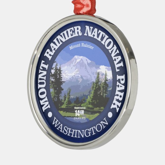 Mt Rainier NP Silbernes Ornament (Links)