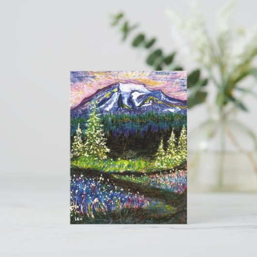 Mt Rainier Postkarte (Stehend Vorderseite)