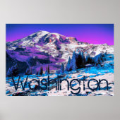 Mt Rainier Psychedelic Lila Recolor Washington Poster (Vorne)