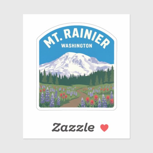 Mt Rainier Vintage Reise Aufkleber Sticker (Blatt)