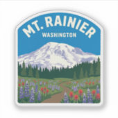 Mt Rainier Vintage Reise Aufkleber Sticker (Vorderseite)