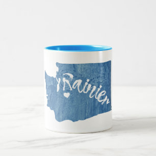 Mt. Rainier Washington Holzmaserung Zweifarbige Tasse