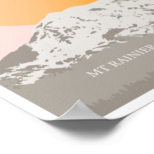 Mt Rainier Washington Minimal Print Poster (Ecke)
