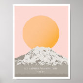 Mt Rainier Washington Minimal Print Poster (Vorne)