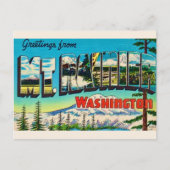 Mt Rainier Washington Retro Postcard Postkarte (Vorderseite)
