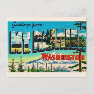 Mt Rainier Washington Retro-Postkarte Postkarte