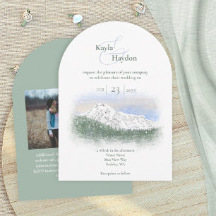 Mt. Rainier, Winterhochzeit mit fallendem Schnee Einladung