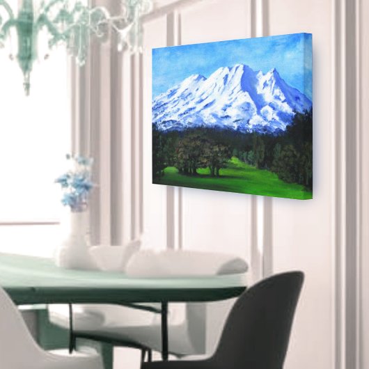 MT RUAPEHU, NZ, verschneite Bergwiesen Leinwanddruck