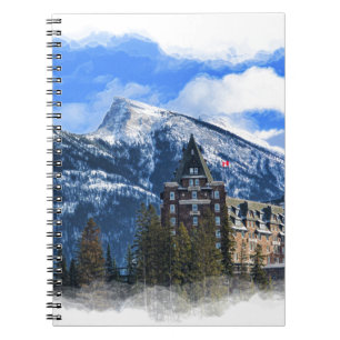 Mt Rundle und das berühmte Hotel, Banff, Alta, Kan Notizblock