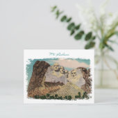 Mt. Rushmore Gemälde Vintage Postkarte (Stehend Vorderseite)