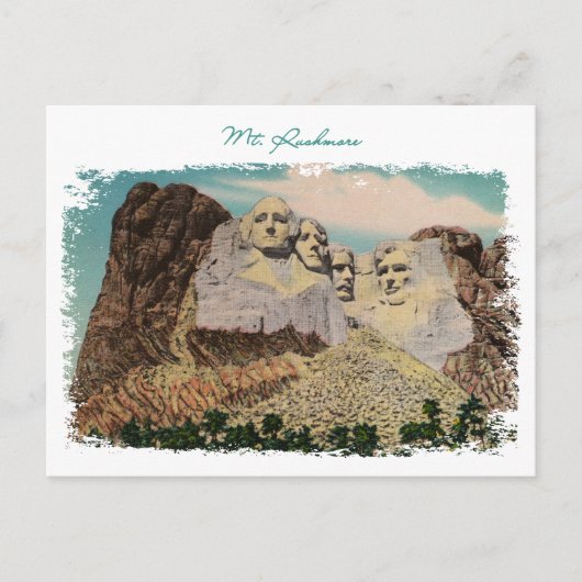 Mt. Rushmore Gemälde Vintage Postkarte (Vorderseite)