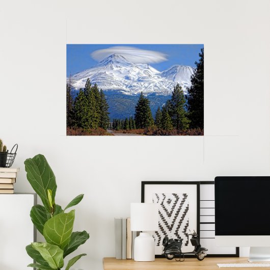 MT SHASTA MIT LENTIKULÄR POSTER (Heimbüro)