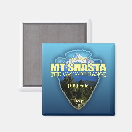 Mt Shasta (Pfeilspitzen) Magnet (Vorderseite/Rückseite)