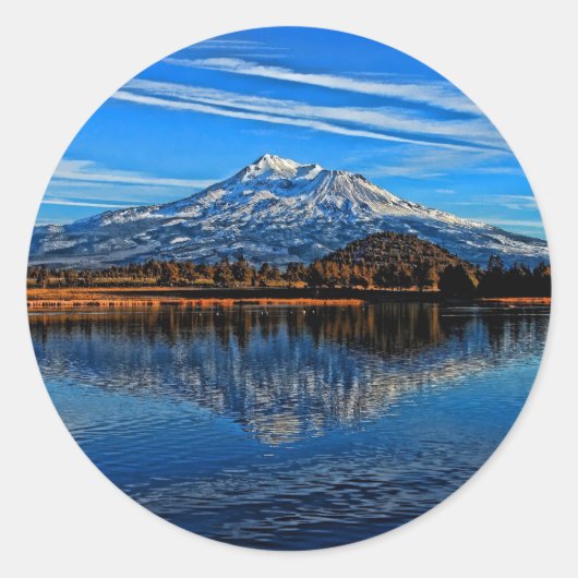 MT SHASTA REFLEKTIERT RUNDER AUFKLEBER (Vorderseite)