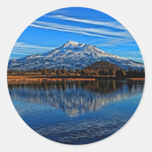 MT SHASTA REFLEKTIERT RUNDER AUFKLEBER