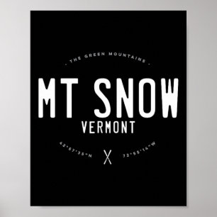 Mt. Snow Vermont Grafik abgenutzt Vintage Ski  Poster