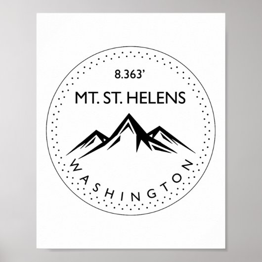 Mt. St. Helens Washington Mountain Climbing Hiking Poster (Vorne)