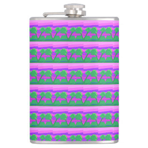 Mt. Sunset Pink Green Lila Flachmann