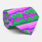 Mt. Sunset Pink Green Lila Krawatte (Gerollt)