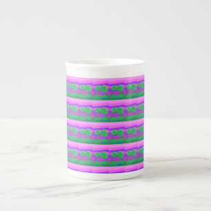 Mt. Sunset Pink Green Lila Porzellantasse
