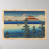 Mt Unzen in Hizen Province, Hasui Kawase hanga art Poster (Vorne)