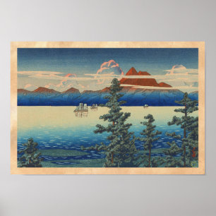 Mt Unzen in Hizen Province, Hasui Kawase hanga art Poster