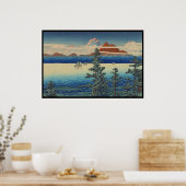 Mt Unzen in Hizen Province, Hasui Kawase hanga art Poster (Küche)