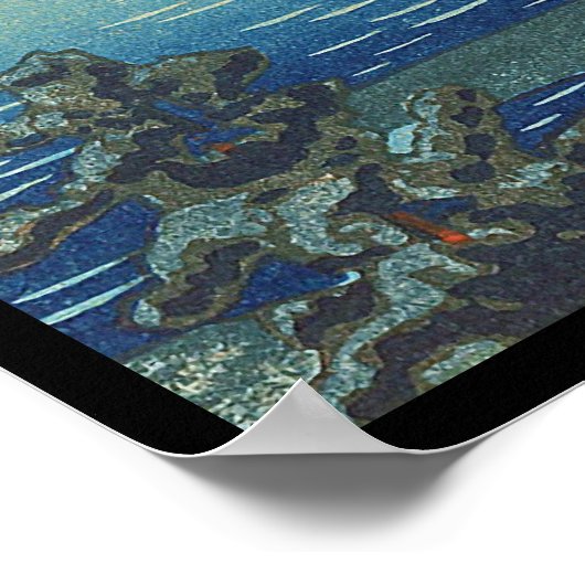 Mt Unzen in Hizen Province, Hasui Kawase hanga art Poster (Ecke)