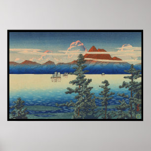 Mt Unzen in Hizen Province, Hasui Kawase hanga art Poster