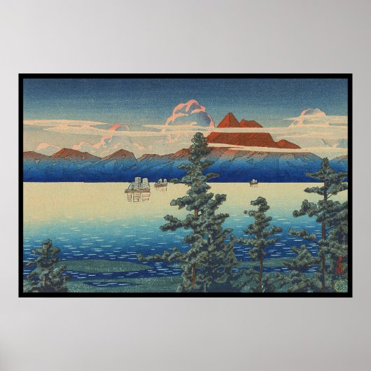 Mt Unzen in Hizen Province, Hasui Kawase hanga art Poster (Vorne)