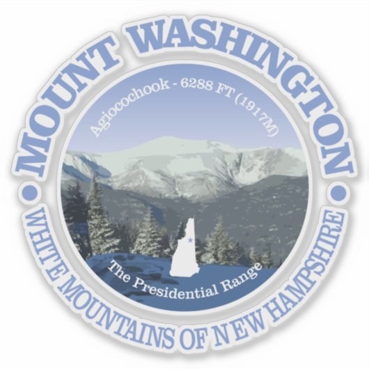 Mt Washington Aufkleber (Vorderseite)