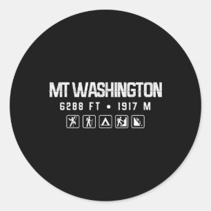 Mt. Washington New Hampshire Berg T-Shirt Runder Aufkleber