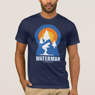 Mt Waterman Ski Sunset Retro T - Shirt