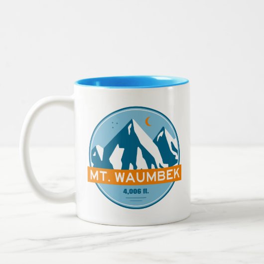 Mt. Waumbek New Hampshire Stars Moon Zweifarbige Tasse (Links)
