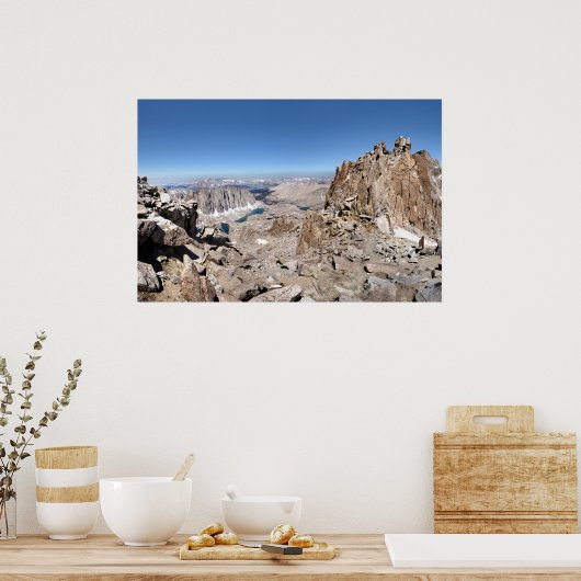 Mt Whitney Trail Wappen Panorama - Sierra Poster (Küche)