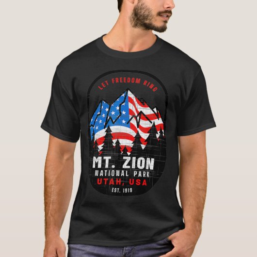 Mt Zion Nationalpark Patriotic 4. Juli Vacati T-Shirt (Vorderseite)