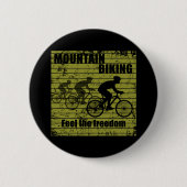 MTB-Downhill-Fahrradfahrer - Mountainbiking Button (Vorderseite)