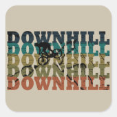 MTB Downhill Mountainbike Quadratischer Aufkleber (Vorderseite)