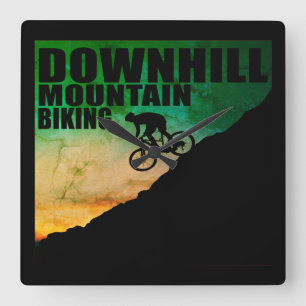 MTB Downhill Mountainbiken Quadratische Wanduhr